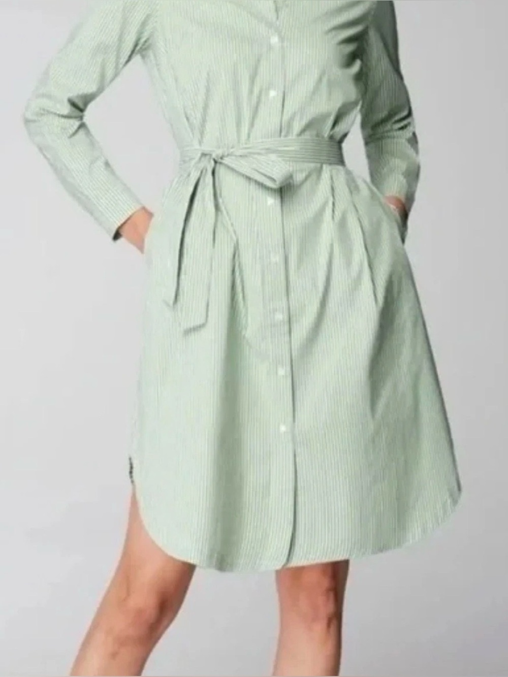 J Jill Shirt Dress Striped Tie Waist
